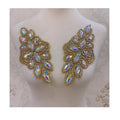 Handmade Crystal  Rhinestone Iron on Patches  for Wedding Dress Decoration