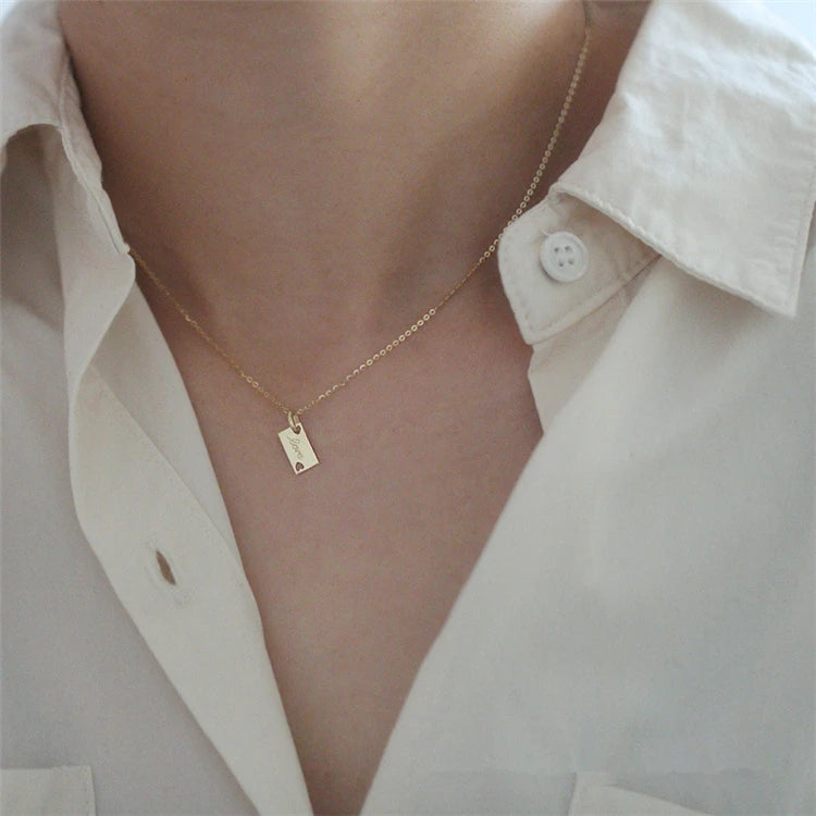 Customized Fashion Jewelry bar Pendant S925 Gold Plated Name Custom Necklace