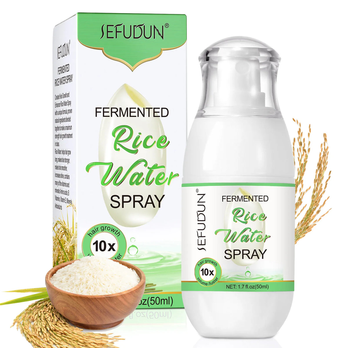SEFUDUN Private Label Regulate Scalp Balance Herbal Fermented Rice Water Hair Spray Rice Water Hair Growth Spray