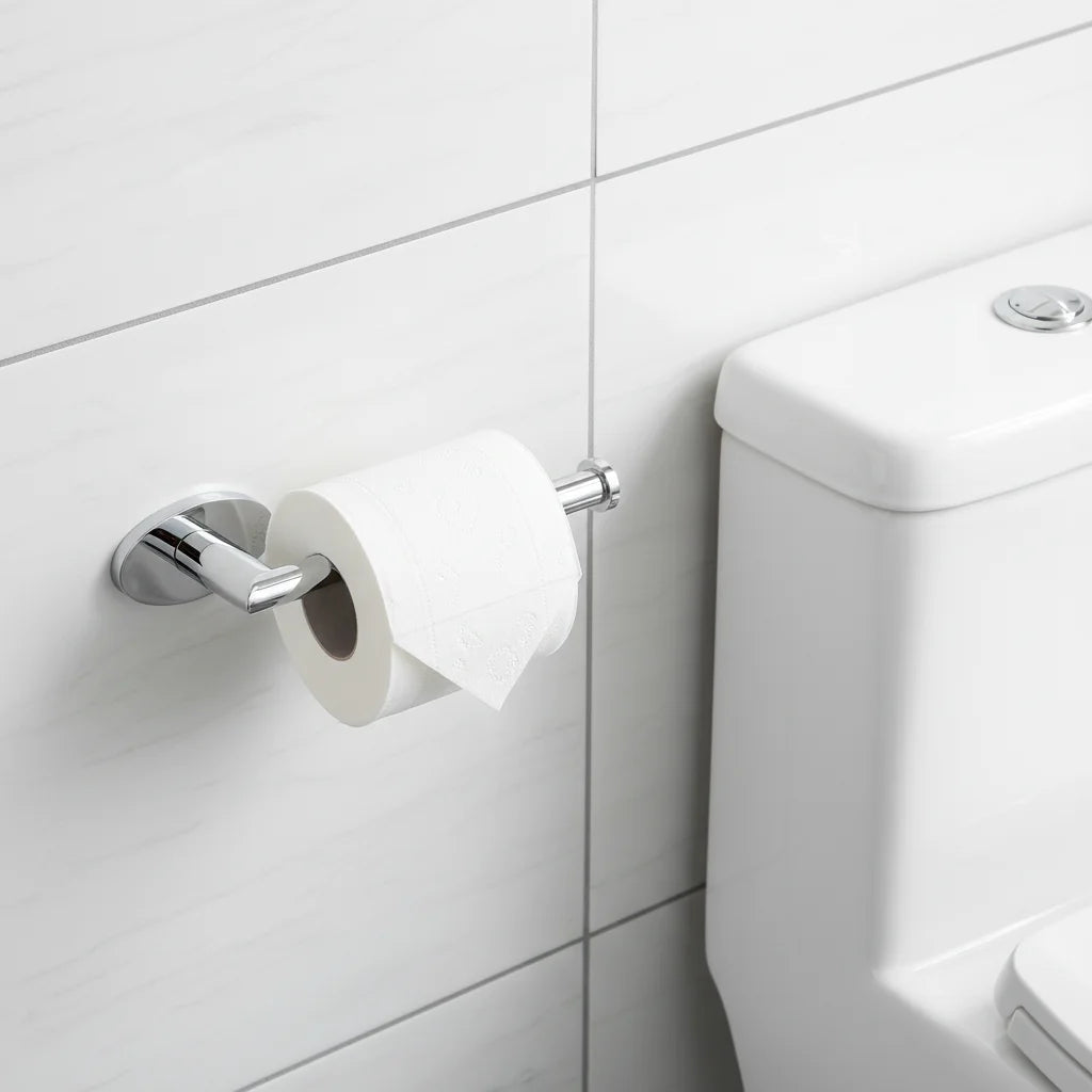 Modern Eco-Friendly Metal Brass Hotel Kitchen Bathroom Tissue Roll Holder Wall Mount Chrome Toilet Paper Towel Holder 1 Year