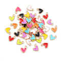 50Pcs 9x10mm Small Colorful Alloy Heart Charms Cute Love Pendants for DIY Bracelet Necklaces Jewelry Making Accessories