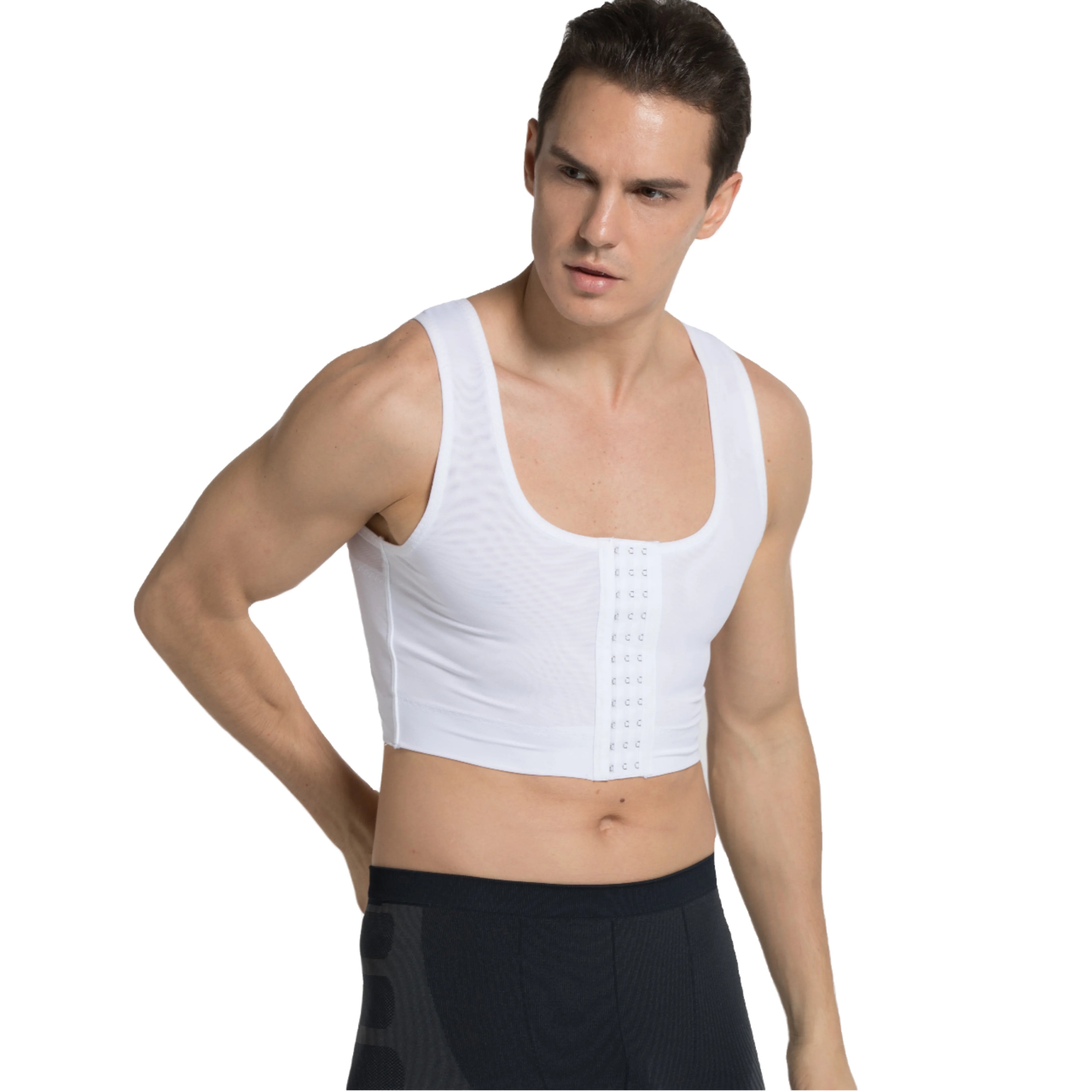 Men's Breathable Body Shaping Corset Wholesale Breast Shaper Tights Knitted Weaving Method