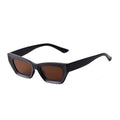 STORY T321 New Narrow Brown Sun Glasses Female Shades Retro Rectangle Vintage Cat Eye Sunglasses Women Men