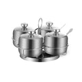 Kitchen Seasoning Rack Organizer Spinning Herb Stainless Steel Spice Jar