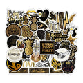 50PCS Jibaro black and golden brand logo totem compass vintage laser holographic metallic stickers