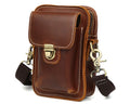 Hot Sell Brown Cow Leather Men Shoulder Belt Bag Men's Multifunctional Messenger Bag for Cycling