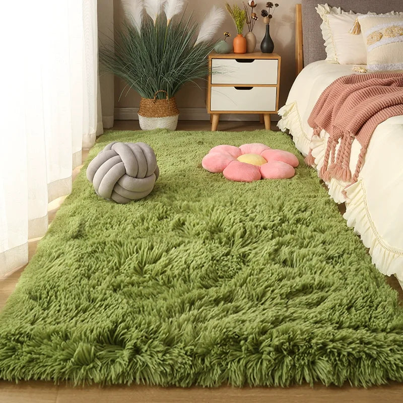 Nordic Modern Style Luxury Carpet Bed Mat Thickened Polyester Cushioned Cloakroom Rugs for Home Use in Living Room Bedroom