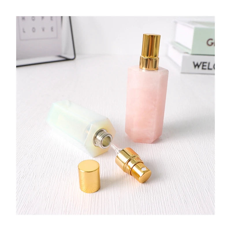 DIY Natural Crystals Amethyst Perfume Bottle Personalised Gemstone Perfume Spray Bottle