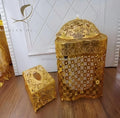 2026 New Arrived QIAN HU Luxury  Metal Multi-Purpose Tissue & Trash Can Organizer Portable Home Decor