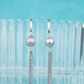 E010565 S925 Pearl Earring 925 Sterling Silver DIY 7-8mm Natural Freshwater Pearl Earring Hook for Women