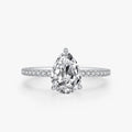 Ailmay 100% 925 Sterling Silver Luxury Water Drop Shape 5A Cubic Zirconia Finger Ring for Women Classic Fashion Wedding Jewelry