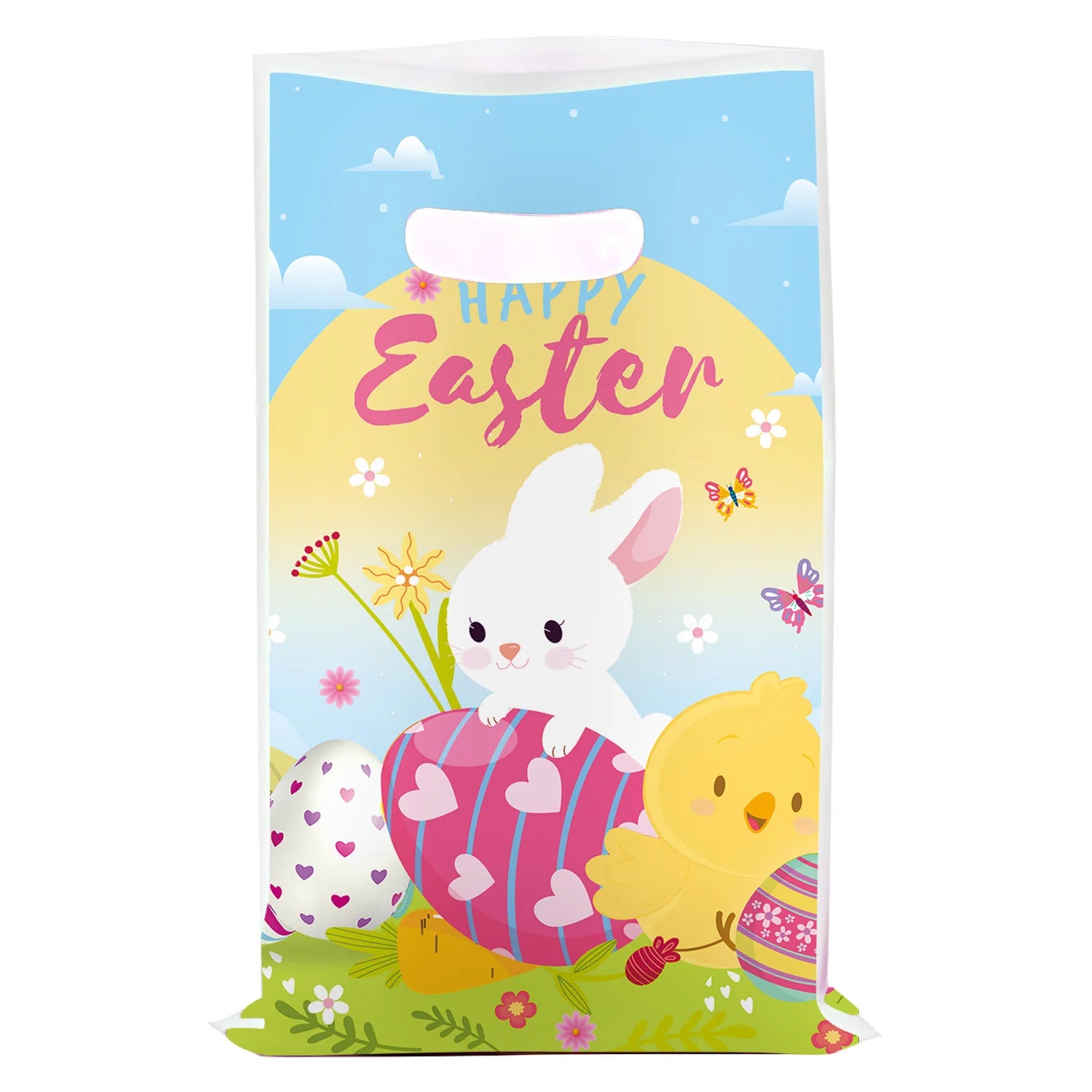 Factory Direct Sale Easter Egg Bunny Personalized Mini Gift Bags Full Printing Cartoon Present Bag