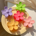 Wholesale New Arrival Korean Newest Girls Fancy Hair Claw Korean Frosted Cute Candy Colors Big Flower Flower Hair Claw Clips