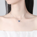Rainbowking Necklace Female Butterfly Choker Crystal Pendant Metal Sweater Chain Niche Collarbone Chain S925 Sterling Silver