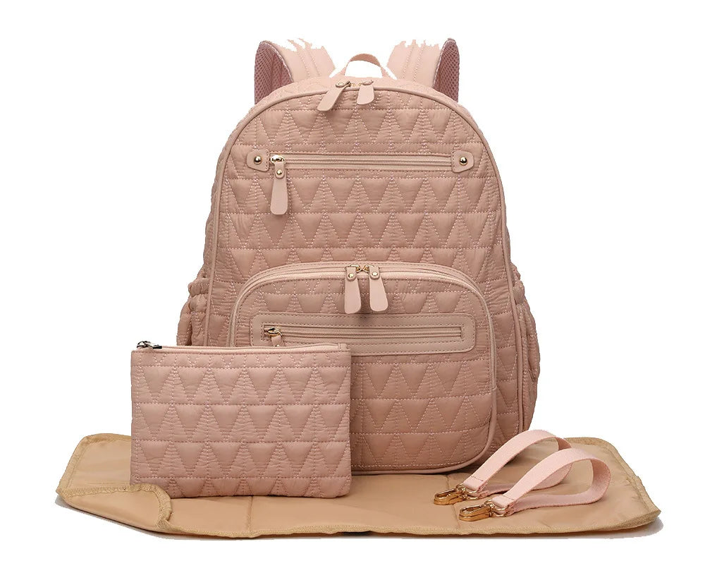 2024 Customized Guangzhou for Mommy Bag 3 1 Diaper Backpack Tote Logo Time Pattern Printing Polyester Material Colorful Pcs Pack