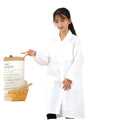 OEM Custom Logo White Lab Coat Uniform Unisex Long Sleeve Jacket Boys Girls Children Student Scientist Role Play Costume Dress