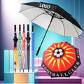 Black and Gold Golf Umbrella with logo Straight Golf Umbrella Sun protection Sports