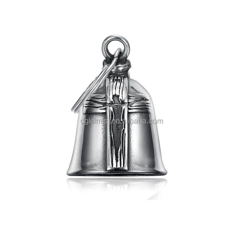 Custom Design Motorcycle Biker Bell Pendant Jesus Cross Bell Bikers Key Chain Biker Jewelry