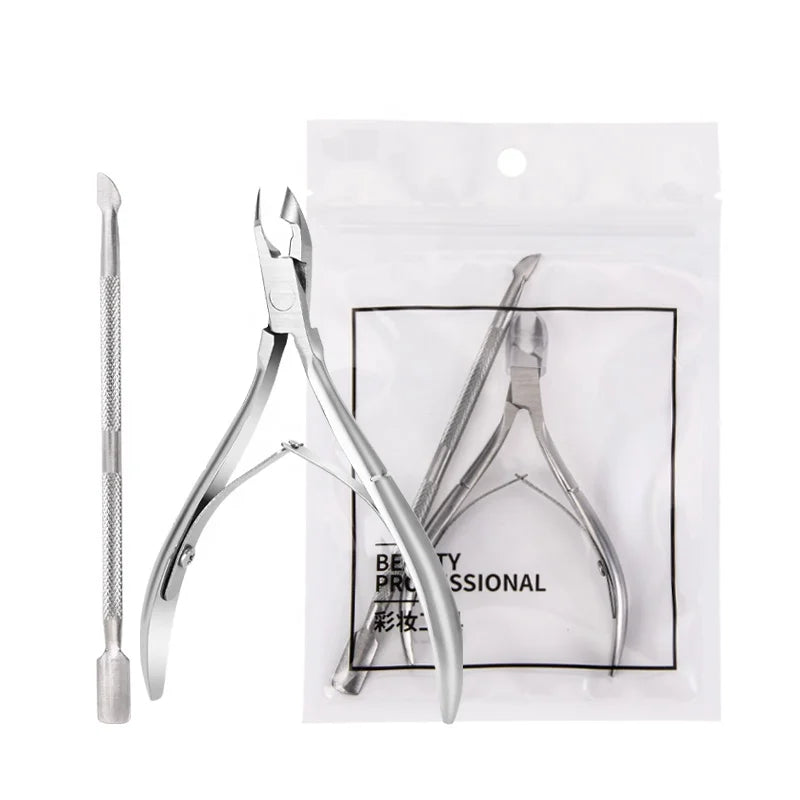 Hot Fast Shipment Professional  Manicure Set Stainless Steel Nail Cuticle  Nipper With Pusher