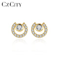 LUOTEEMI Earring Pin Stud Korean Gold 925 Sterling Silver Trendy Charm Zircon Teacher Minimalistic Earings