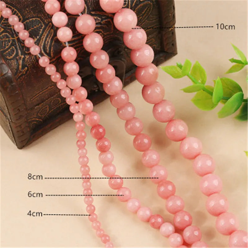 Hui Rui 4-10mm round smooth Stone Beads dyed jade Gemstone Spacer Diy Necklace Loose dyed jade Abacus Stone Beads for Diy