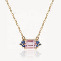LOZRUNVE 925 Silver 18k Gold 14k Gold Dainty Gemstone Colored Cubic Zircon Pendant Necklace Women