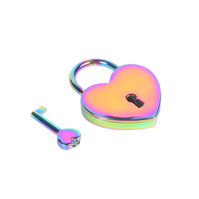 45*57mm Rainbow Love Padlock Heart Shape Lock Wedding Gift Padlock With Key Love Lock