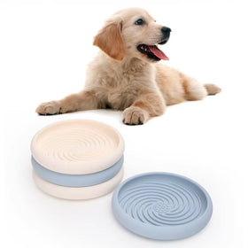 Custom Eco Friendly Silicone Travel Dog Cat Pet Slow Food Feeders Bowls With Suction Cup