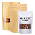 Customized Gravure Printed Brown White Kraft Reusable Stand up Pouch Food Granola Packaging Ziplock Bags with Window