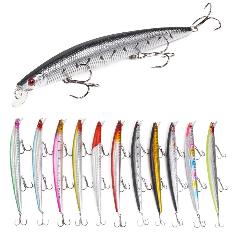 Ready to Ship Floating 23g 10mm 11 Colors Artificial Lure Simulated Skin Strong Hooks Minnow Lure for Bass for Boat Fishing MegaBDM