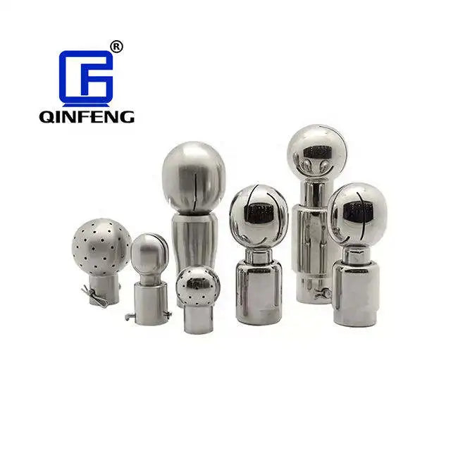 QINFENG Sanitary Tri Clamp Fixed 360 Deg Rotary Tank Cleaning Spray Ball Stainless Steel 304/316L Pipe and Elbow for Drinks