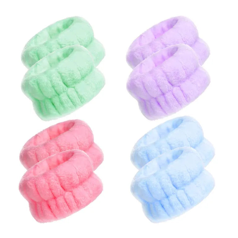 Wholesale New Microfiber Spa Wrist Headband  Face Washing Wristbands Wash Towel Band for Women