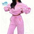 Custom Logo Women Oversized Hoodie and Sweatpants Set 2026 French Terry Tracksuit Two Piece Lounge Wear Jogger Outfit Tracksuit