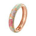 Daili 518146 Chinese Classic Style Custom Gold Plated Flowers Bangle 14 mm Wide Bangle Bracelet Flower Bracelets for Girls