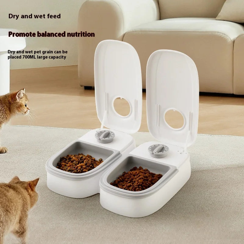 Intelligent 350ML Automatic Plastic Pet Bowl Eco-Friendly Home Dog Cat Feeder Timed Meal Dry Wet Food Box Packed