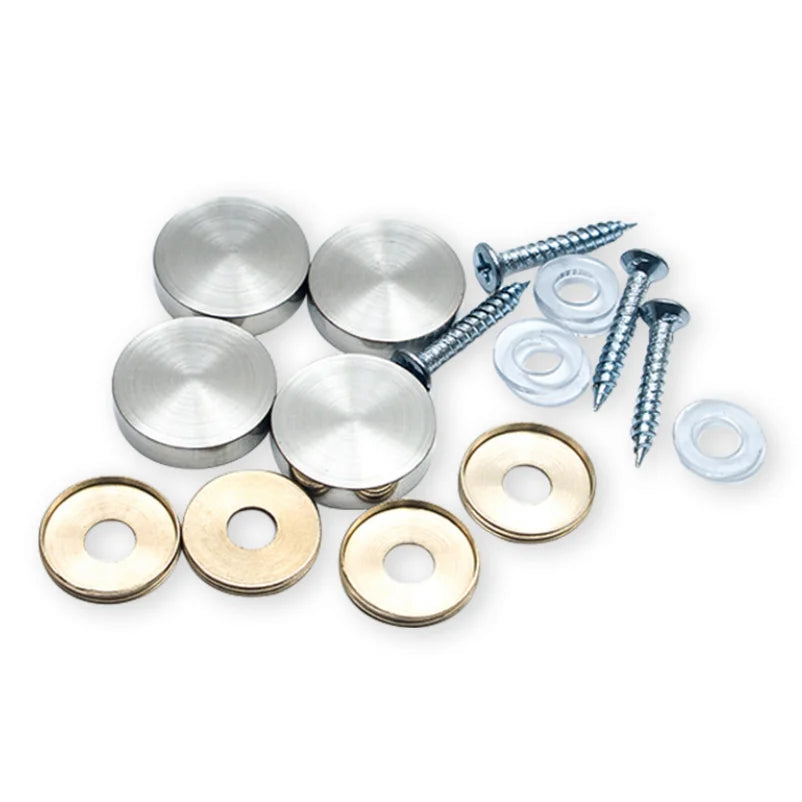 Metric Dia 16-40mm Brushed Sliver Stainless Steel Mirror Nail Advertising Decorative Screw Cap Cover Flat Head Standard Thread