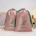 Reusable Large Custom Luxury Silk Satin Pouch Bag for Wigs Drawstring Bag Gift Bags With Ribbon for Dust Storage