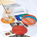 Custom Print Acrylic Cup Mat Round Placemat Tea Beverage coaster for Drink