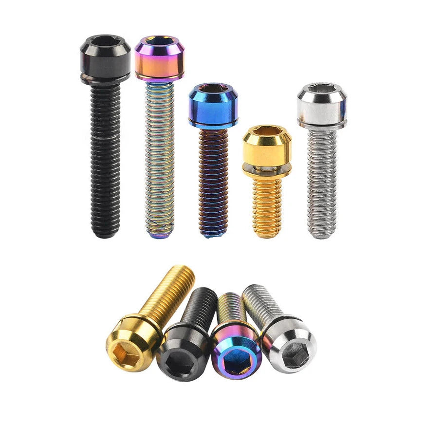 BST- TI M7 Professional Custom Bicycle Parts Gr5 Titanium Alloy Socket Head Plain Finish Bolts 3mm Disc Brake Stem Clamp