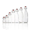 Factory Stock 250ml 350ml 500ml Clear Glass Juice Drink Bottle with Flip Cap Custom Logo Cold Beverage Tea Bottle