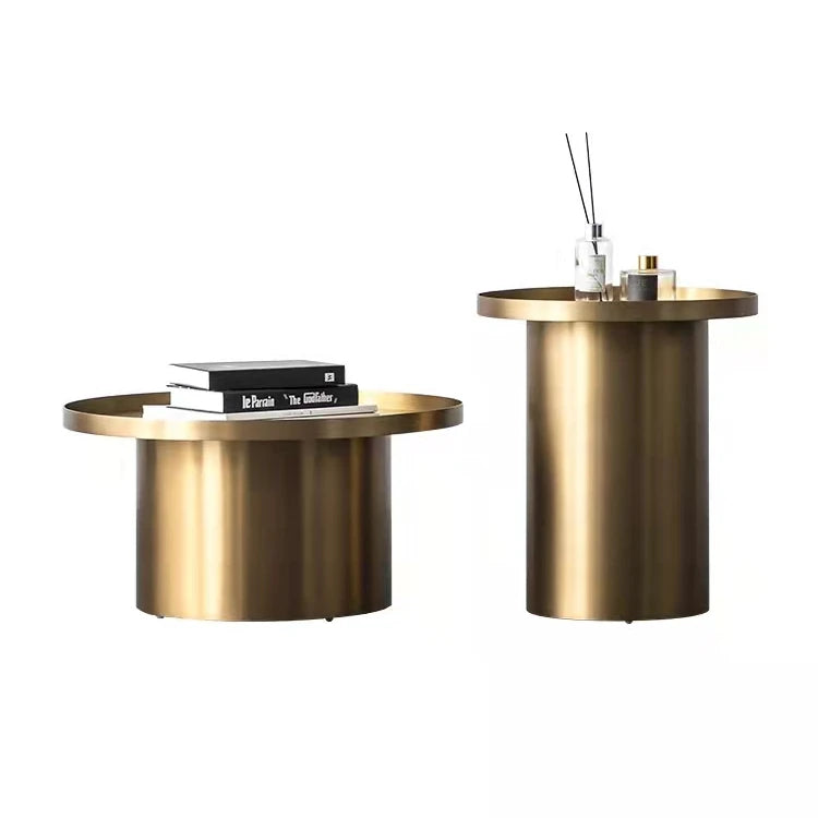 Nordic Modern Marble Coffee Table Simple Golden Round Table Creative Living Room Side Luxury Marble Coffee Tables Set for Home
