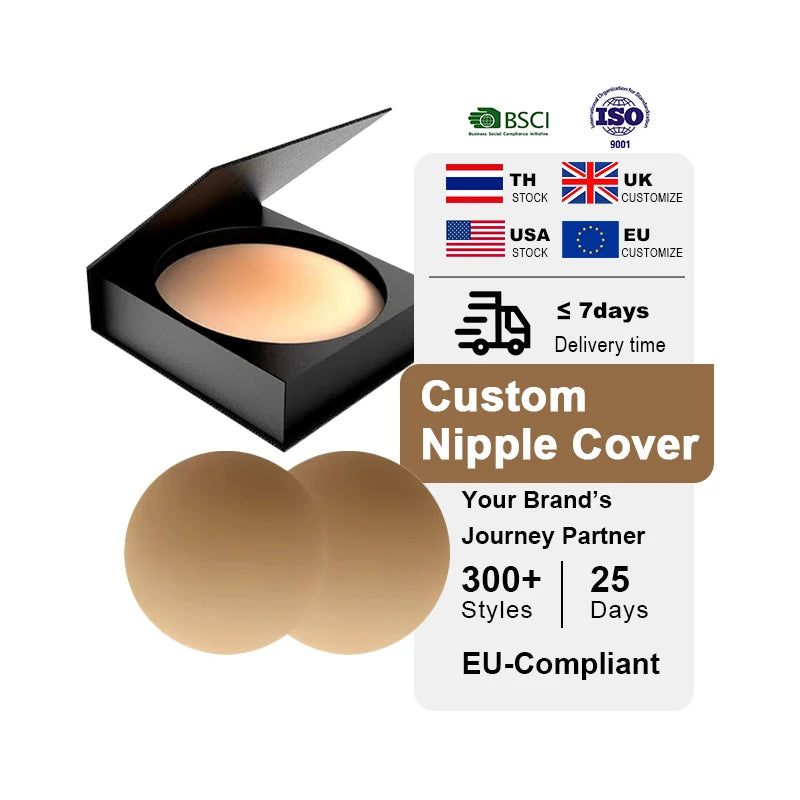 Waterproof Silicone Nipple Covers with Custom Logo Adhesive Breast Pasties for Women Swimming & Daily Wear