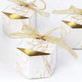 50pcs Hexagonal Chocolate Gift Boxes Wedding Party Favor Boxes with Ribbon for Bridal Baby Shower Birthday Decorations MegaBDM