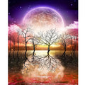 Painting by Numbers for Starter Kit Lake Night Picture on Numbers Painting Moon Landscape for Home Decoration 40x50cm