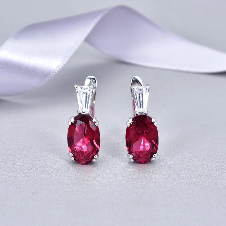 925 Sterling Silver English Lock African Earrings Rhodium and Gold Plated Big Simple Fashion Style Popular Clip-On Jewelry