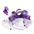 Vintage Feather Headband Wedding Party Church Bridal Hat Flower Headdress Large Mesh Elegant Feather Hair Accessories for Women