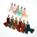 Factory Direct Sales Sezzle Hand-woven Cotton String Alloy Keychain Pendant for Backpacks and Clothing 13*2.5cm
