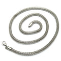8mm 26" No Fade Delicate Roll Mesh Chain Necklace Hollow Silver Wide Round Braided Stainless Steel Snake Chain