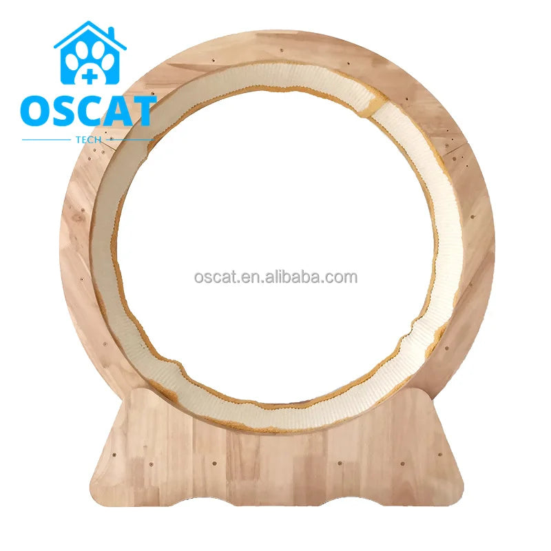 OSCAT Veterinary Equipment Indoor Interactive Anti-depression Fiber Board Wooden Exercise Wheel Cat Fun Running Treadmill
