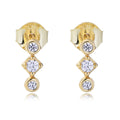 925 Sterling Silver Earrings Geometrical square Round Mini Zircon Gold Plated Stud Earrings for Women Korean Earrings